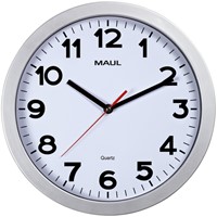 Wandklok MAUL Step Quartz Ø30x5cm kunstst zil/wit 1 Stuk