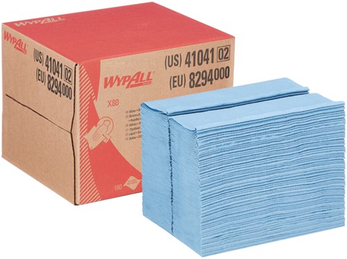 Reinigingsdoek WypAll X80 PowerClean blauw 8294 160 Vel