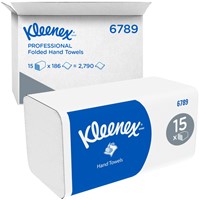 Handdoek Kleenex 2laags 215x212mm 15x186 vel wit 15 pak