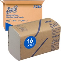 Handdoek Scott 1laags 203x240mm wit 16 pak