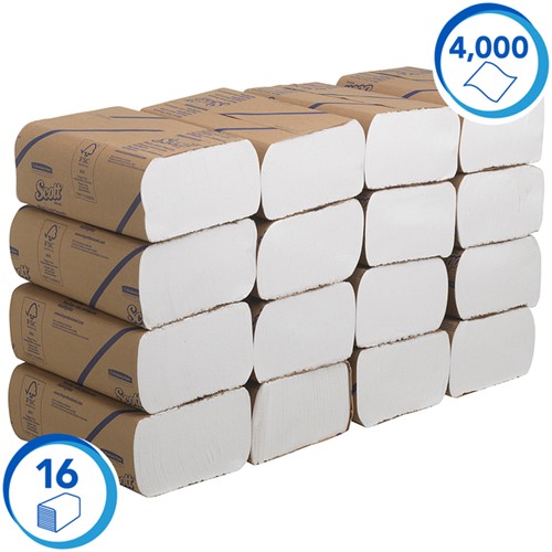 Handdoek Scott 1laags 203x240mm wit 16 pak-2