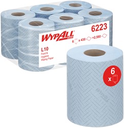 Poetspapier WypAll L10 GeneralClean blauw 6223 6 Rol