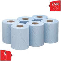 Poetspapier WypAll L10 1laags 430 vel blauw 6 Rol-2