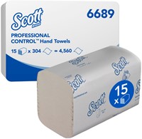 Handdoek Scott Control 1laags 200x210mm wit 15 pak