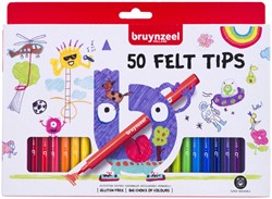 Viltstift Bruynzeel Kids set 50 kleuren 50 Stuk