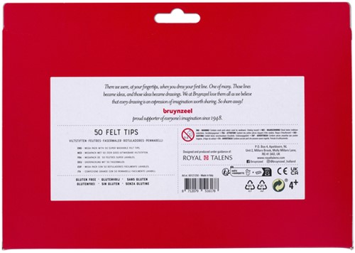 Viltstift Bruynzeel Kids set 50 kleuren 50 Stuk-3