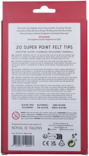 Viltstift Bruynzeel Kids Super Point 20 kleuren 20 Stuk-3