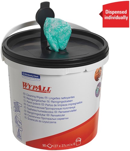 Reinigingsdoek WypAll PowerClean emmer groen 7775 6 emmer-1