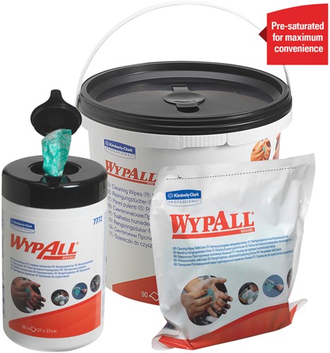 Reinigingsdoek WypAll emmer 1laags 6x90 vel groen 6 emmer-2