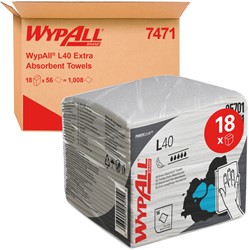 Reinigingsdoek WypAll L40 PowerClean wit 7471 18 pak