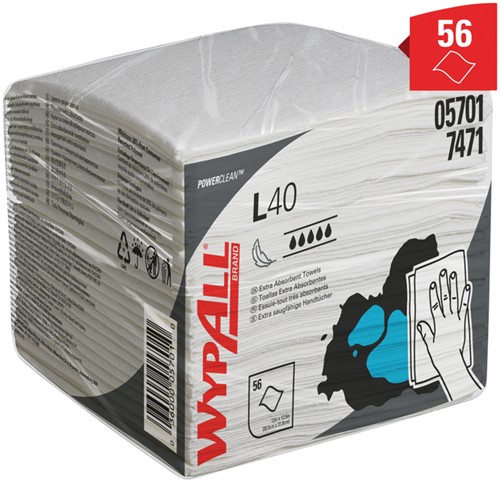 Reinigingsdoek WypAll L40 PowerClean wit 7471 18 pak-3