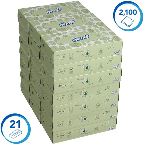 Facial tissues Scott 2laags 100 vel wit 1 Stuk-2