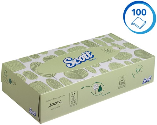 Facial tissues Scott 2laags 100 vel wit 1 Stuk-3