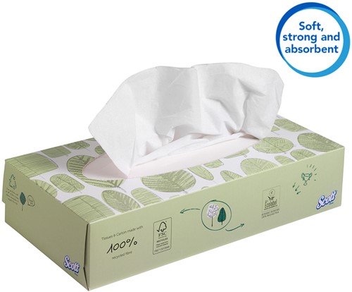 Facial tissues Scott 2laags 100 vel wit 1 Stuk-1