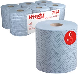 Poetspapier WypAll L10 GeneralClean blauw 7494 6 Rol
