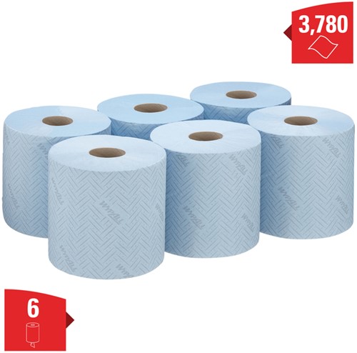 Poetspapier WypAll L10 GeneralClean blauw 7494 6 Rol-2