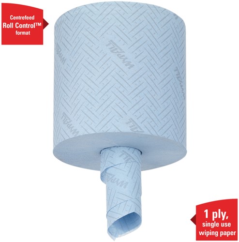 Poetspapier WypAll L10 1laags 630 vel blauw 6 Rol-1