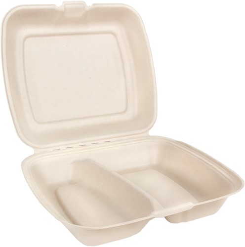 Menuklapverpakking Ip4 2-vaks  suikerriet beige 100 Stuk-2