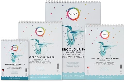 Aquarelblok Qrea 24x32 20vel 200gr spiraal 20 Vel-2