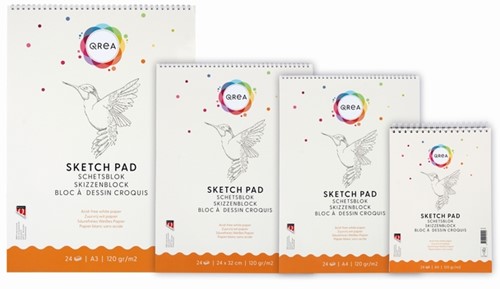 Schetsblok Qrea  A5 24vel 120gr spiraal 24 Vel-2