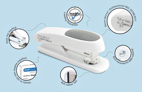 Nietmachine Rapesco Germ-Savvy Sting Ray wit 1 Stuk-1