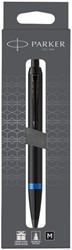 Balpen Parker IM blauw ring M zwart blister 1 Stuk