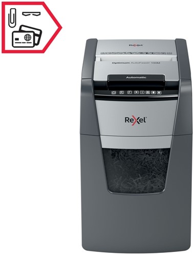 Papiervernietiger Rexel Optimum Auto 130M 2x15mm 1 Stuk-6