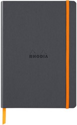 Notitieboek Rhodia A5 lijn 80 vel 90gr titanium 1 Stuk
