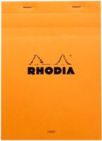 Schrijfblok Rhodia A5 lijn 80vel 80gr kantln or 1 Stuk