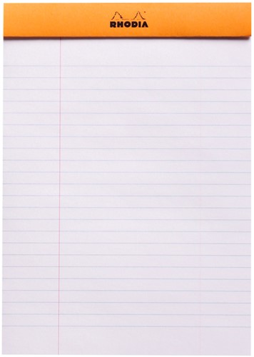 Schrijfblok Rhodia A5 lijn 80vel 80gr kantln or 1 Stuk-2