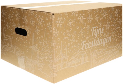 Kerstdoos bedrukt wit Holland-3 390x290x300mm 1 Stuk