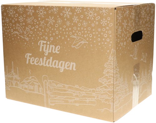 Kerstdoos bedrukt wit Holland-5 490x390x250mm 1 Stuk
