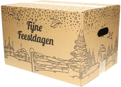 Kerstdoos bedrukt zwart Holland-2 390x290x250mm 1 Stuk