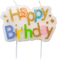 Kaarsje 'Happy birthday' 10.5cm 1 Stuk