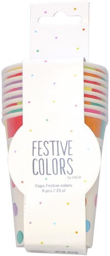 Bekers Haza Festive Colors 250ml 8 stuks 8 Stuk-2