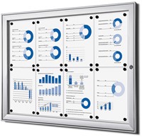 Vergrendelbaar Notitiebord Indoor Zilver 8x A4 1 Stuk