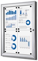 Vergrendelbaar Notitiebord Indoor Zilver 4x A4 1 Stuk