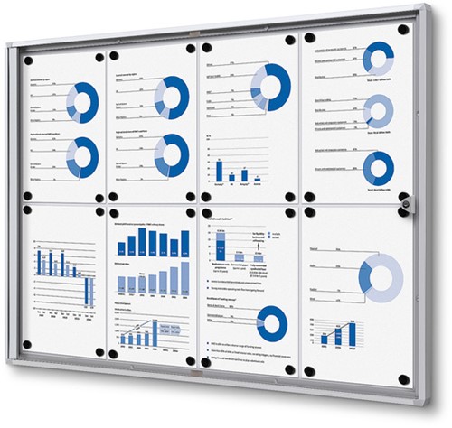 Vergrendelbaar Notitiebord Indoor Economy 8x A4 1 Stuk