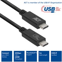 Kabel ACT USB-C USB 4 20Gbps Thunderb. 3 1 meter 1 Stuk-2