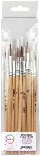Penseel Qrea synthetisch haar  set à 10 breedtes 10 Stuk