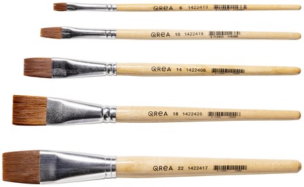 Kwast Qrea synthetisch set à 5 breedtes 5 Stuk-2