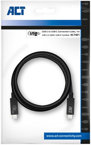 Kabel ACT USB 3.2 USB-C USB-IF gecert. 1 meter 1 Stuk-2