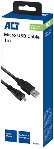 Kabel ACT USB 2.0 naar MicroB laad -en data 1m 1 Stuk-2