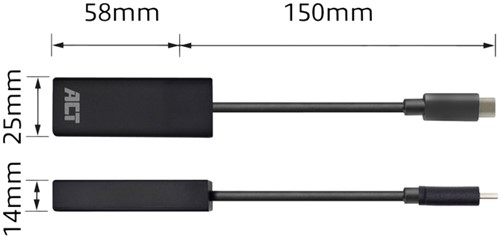 Adapter ACT USB-C naar Gigabit Ethernet 0.15 meter 1 Stuk-2