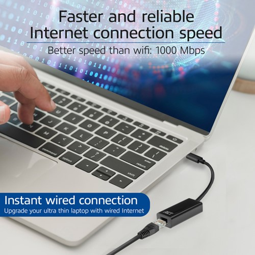 Adapter ACT USB-C naar Gigabit Ethernet 0.15 meter 1 Stuk-4