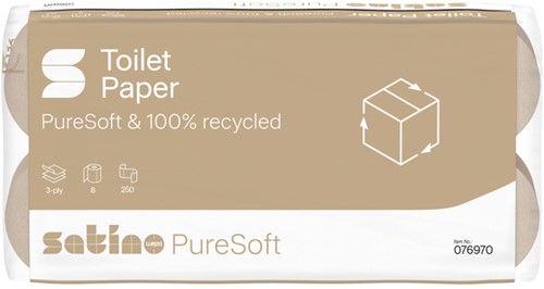 Toiletpapier Satino MT1 PureSoft 250 vel 076970 8 Rol-2