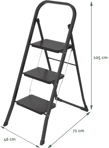 Huishoudtrap BRASQ 3 treden SL300 zwart 1 Stuk-2