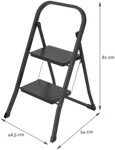 Huishoudtrap BRASQ 2 treden SL200 zwart 1 Stuk-2