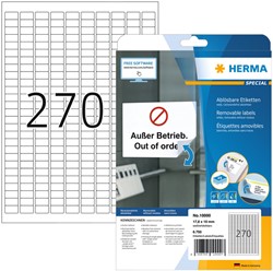 Etiket HERMA 10000 17.8x10mm wit 6750 etiketten 25 Vel