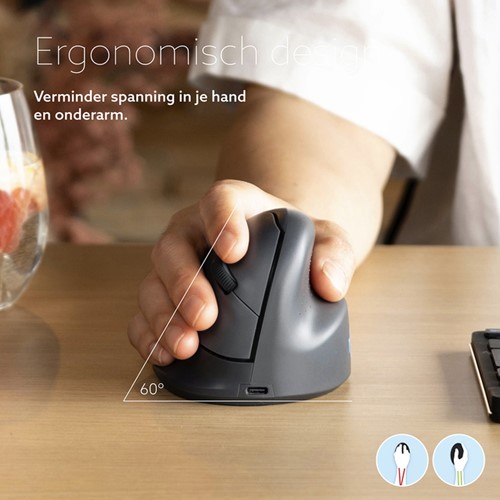 Ergonomisch muis R-Go HE Basic Wireless Rechts M 1 Stuk-2